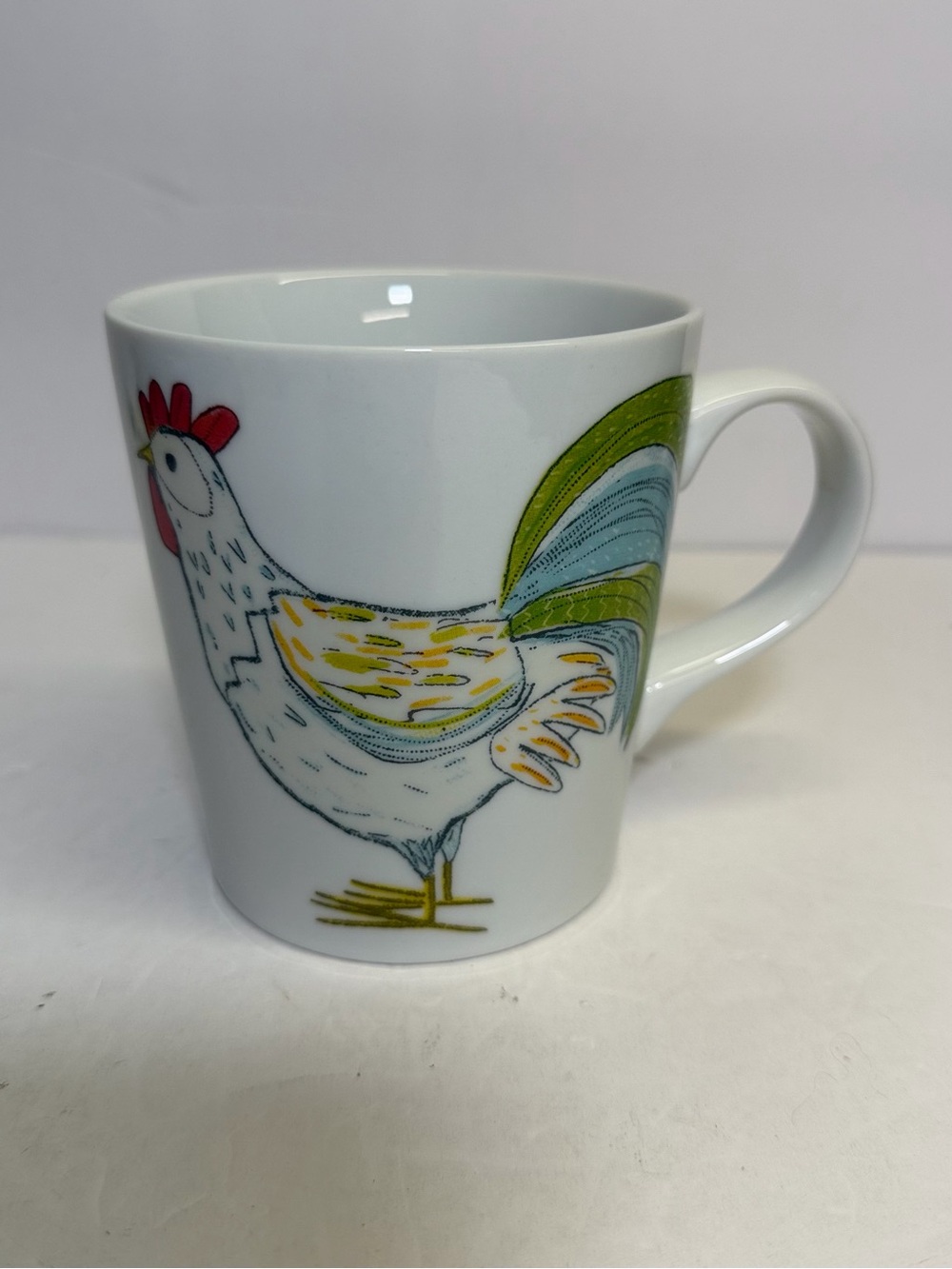 Crate & Barrel Rise & Shine Chicken Ceramic Mug‎
